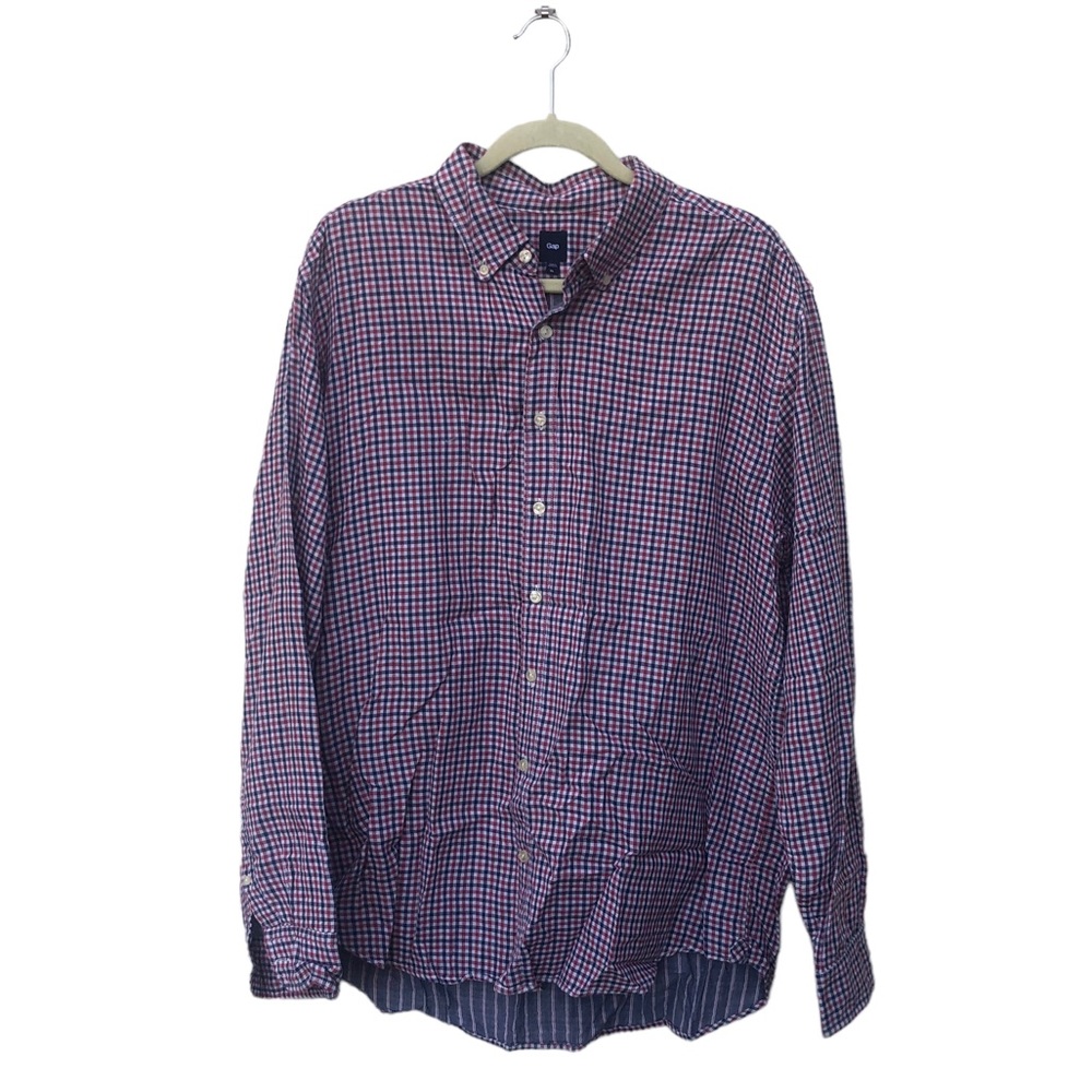 Gap Red and Blue Plaid Oxford Size XL - Picture 2 of 14